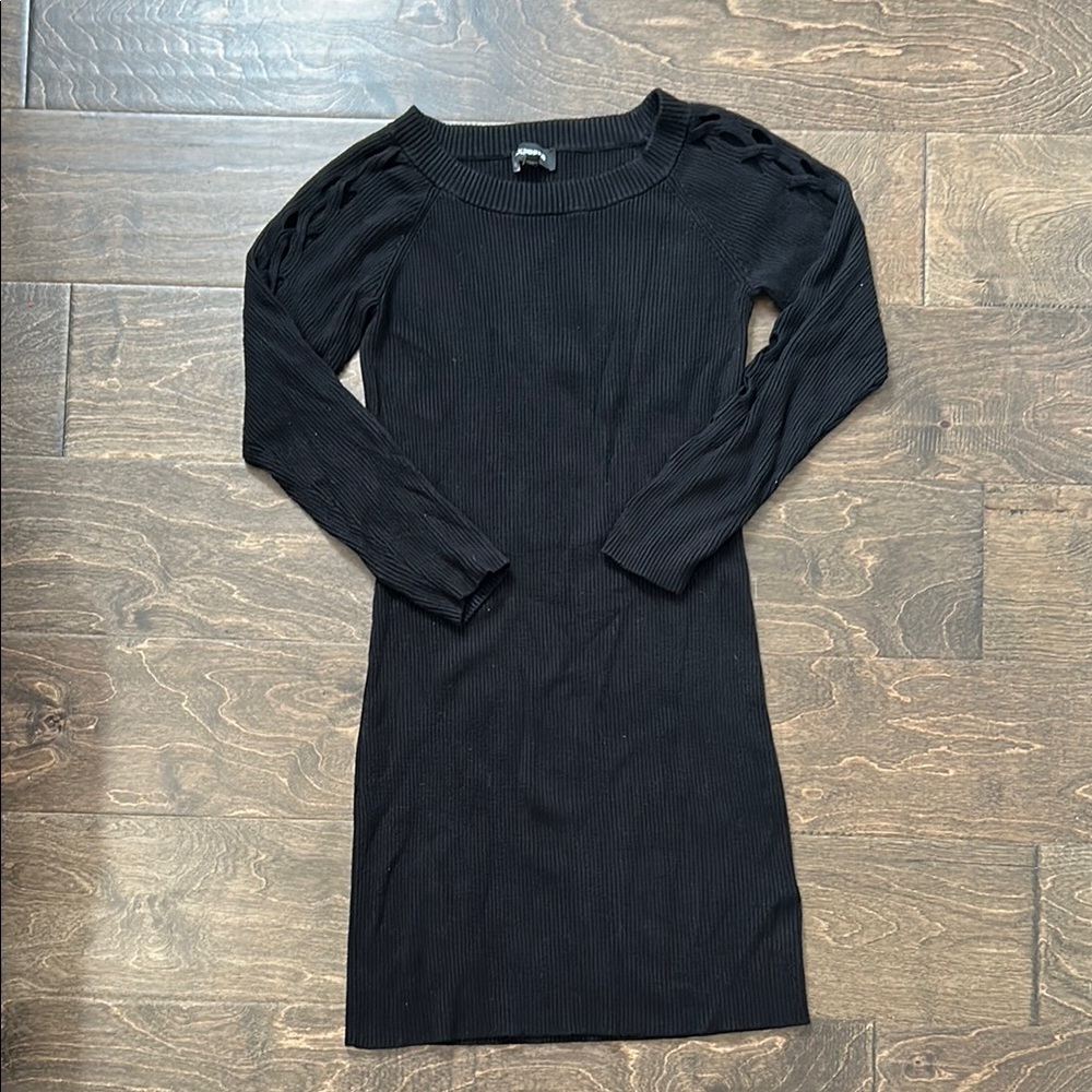 Express Black Long Sleeve Bodycon Dress